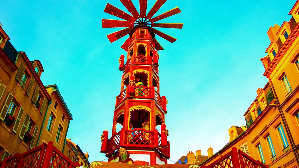 Pyramid of Christmas in the Metz Christmas Market.