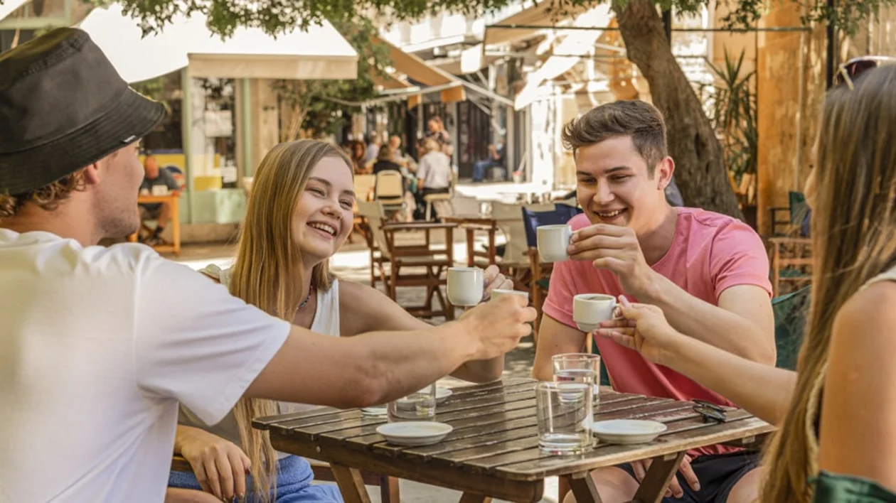 People of all ages and genders still have the restless habit of sitting at old or new cafés, enjoying a cup of classic Cyprus coffee © Deputy Ministry of Tourism
