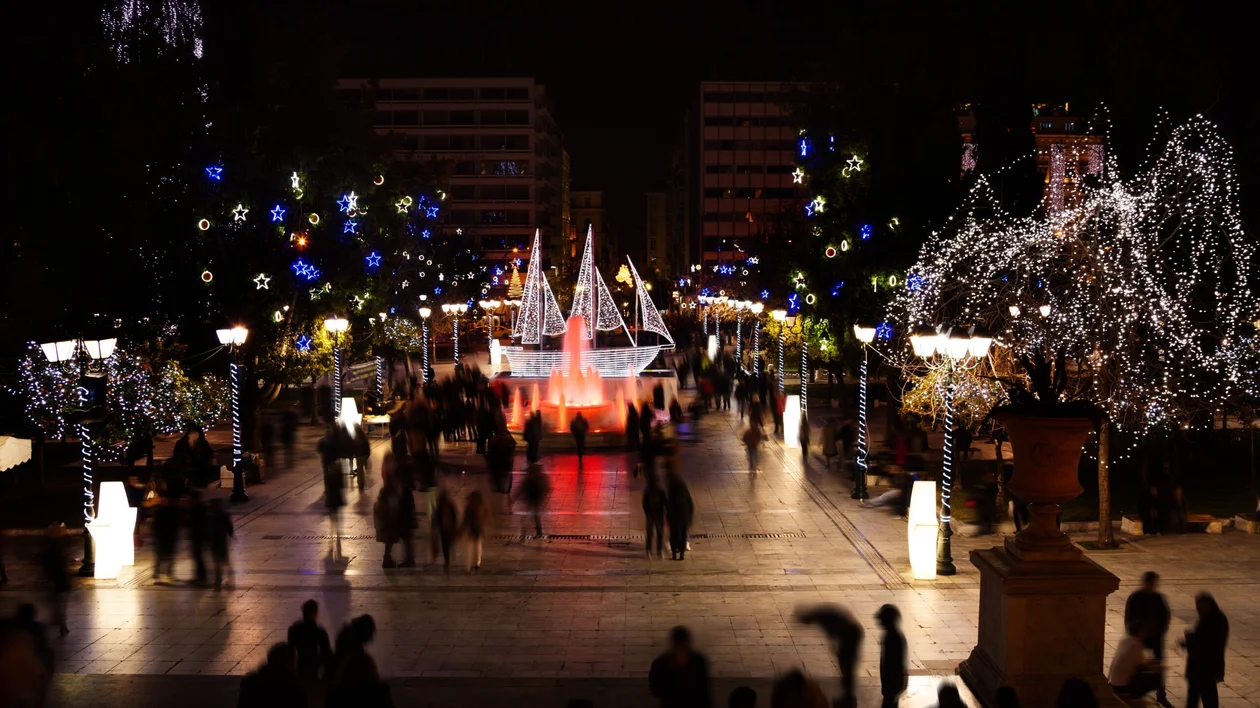 Traditional Greek Christmas ship.