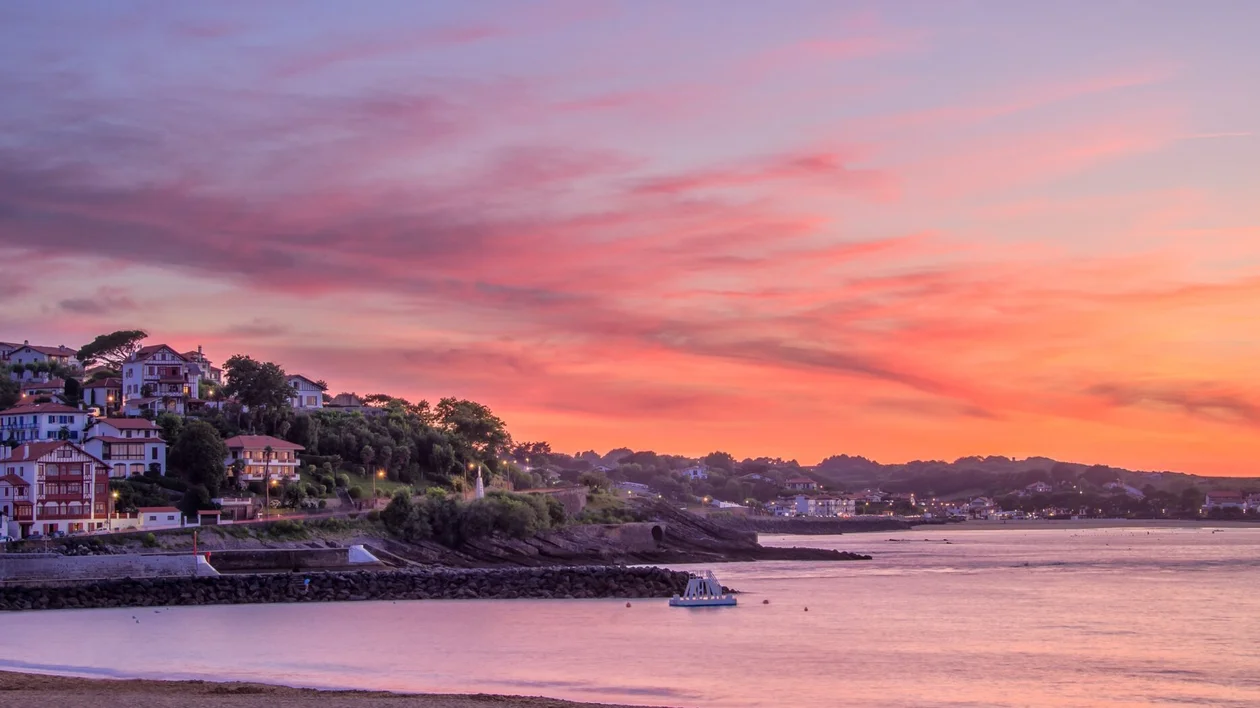 Sunset at the coast of Saint Jean de Luz, France