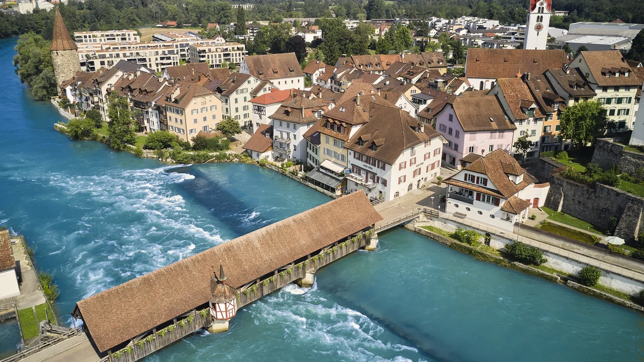 Reuss bridge in Bremgarten, Switzerland.