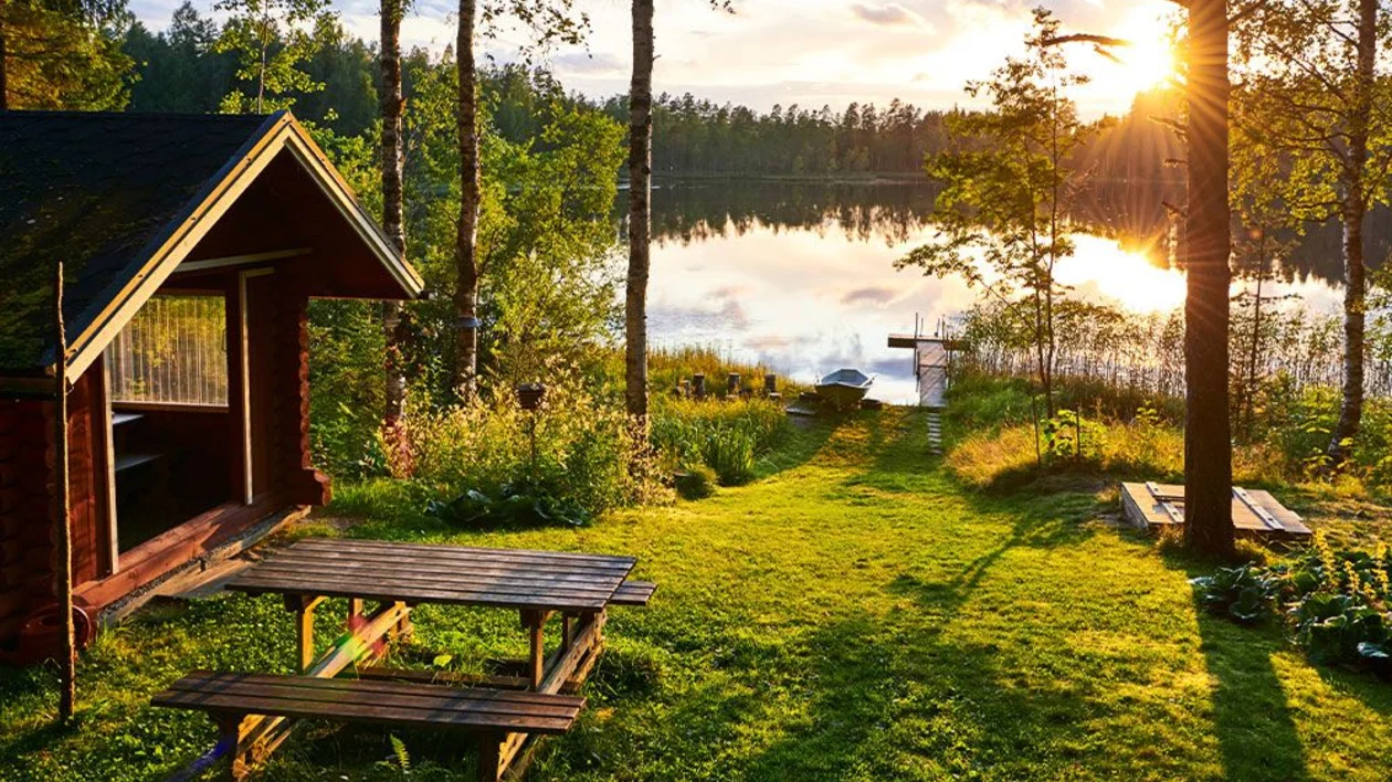Relax by the lakes in Finland.