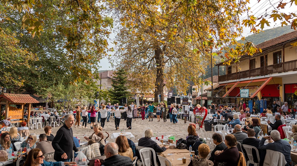 Traditional chestnut festival in Orma, Greece