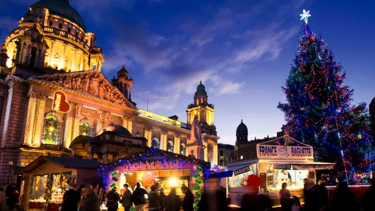 The Belfast Christmas Market at Belfast City Hall, County Antrim. © Tourism Ireland