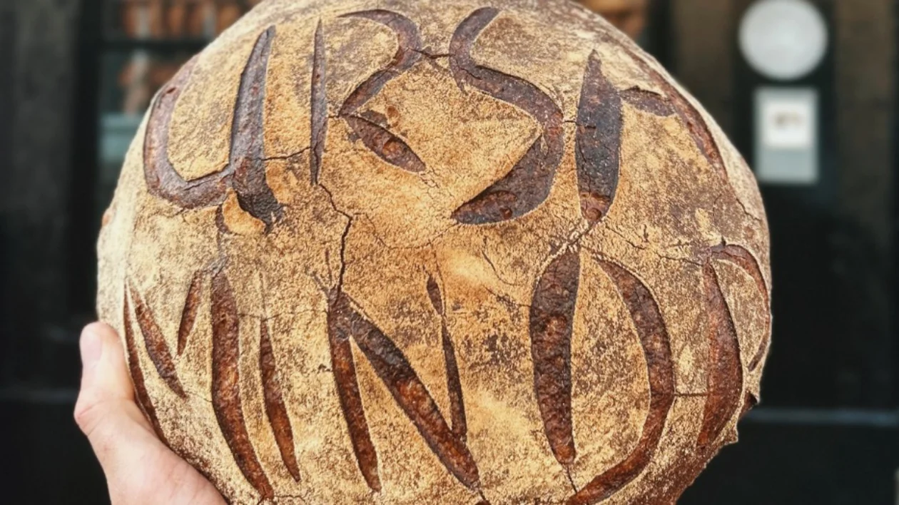 A piece of bread in Ursa Minor Bakehouse, County Antrim.