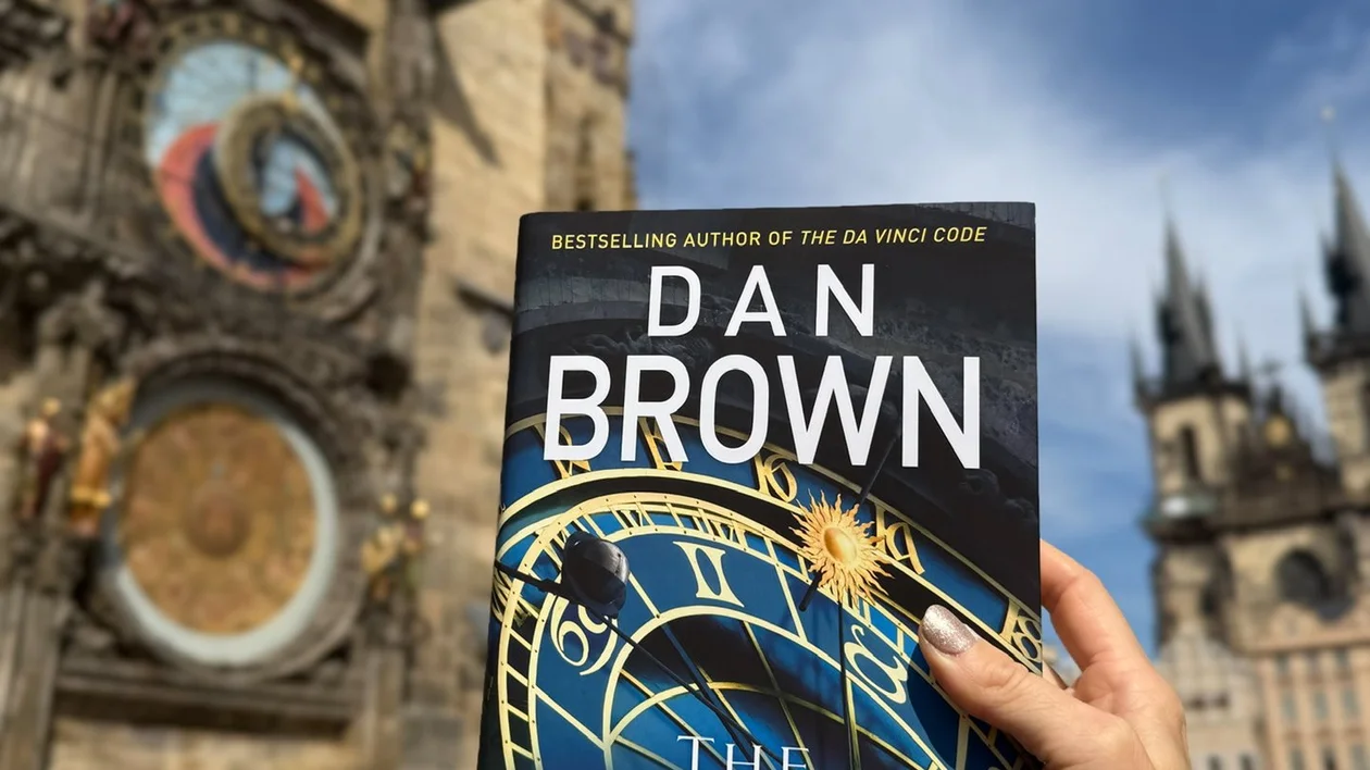 Historic Old Town Square in Prague with the medieval astronomical clock mounted on the Old Town Hall tower