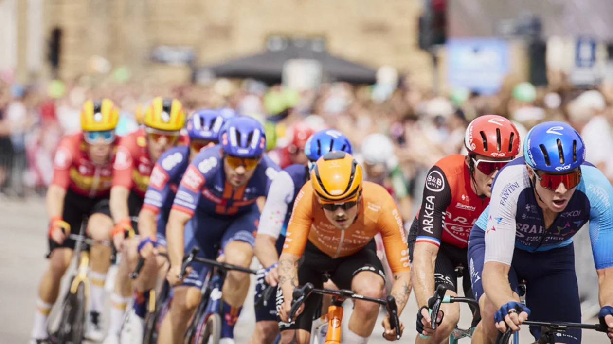 Cyclists racing through Copenhagen during the Copenhagen Sprint, a high‑speed UCI World Tour event in the heart of the city.