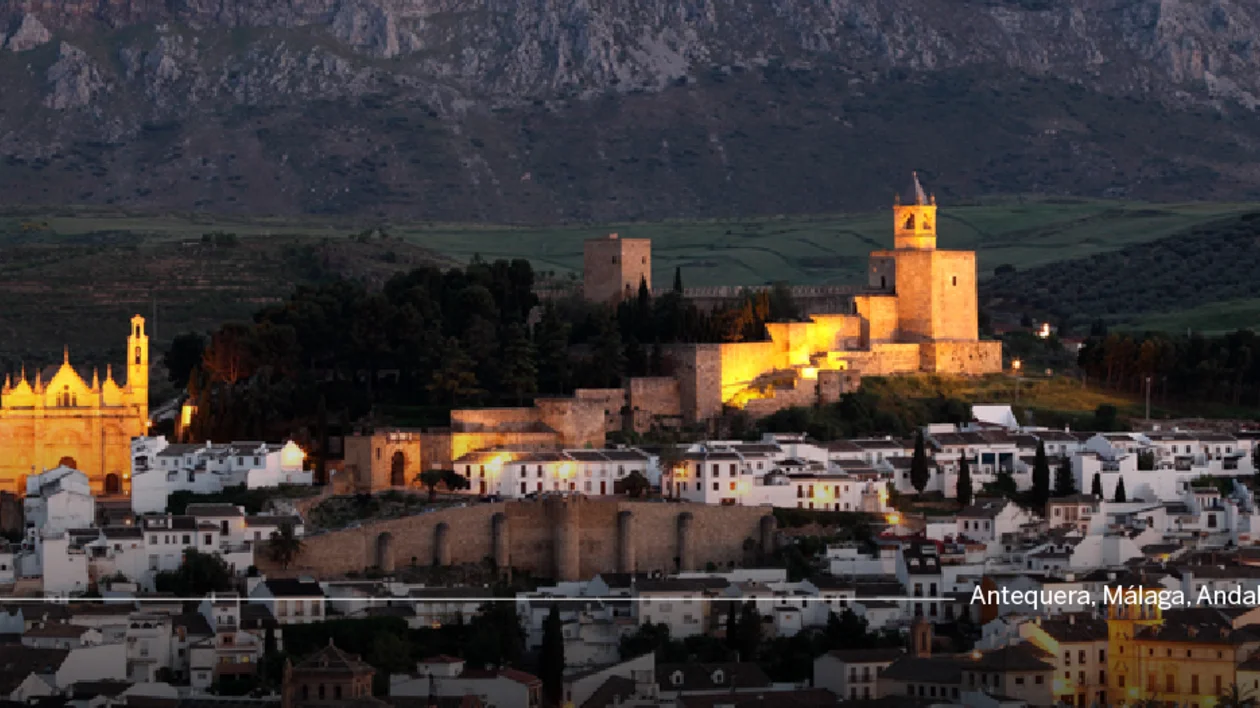 El Torcal de Antequera limestone rock formations at sunrise, Antequera, Málaga, Andalusia, Spain.