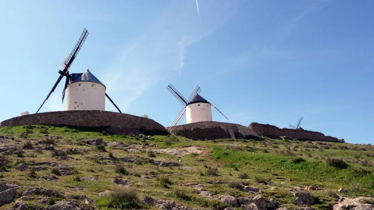 The famous windmills from Don Quixote still stand in Consuegra, Spain.