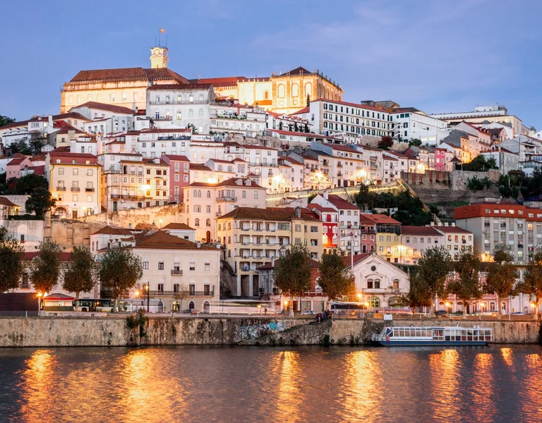 Beautiful,And,Historic,Coimbra,Cityscape,With,University,At,Top,Of
