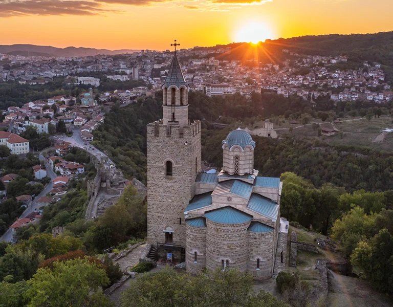 Holy Ascension of Lord Cathedral in Tsarevets fortress, Veliko Tarnovo city, Bulgaria, banner