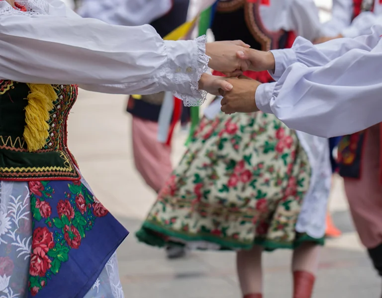 Polish Folk Dance Group with traditional costumes.