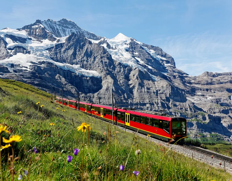 Switzerland by train travel.