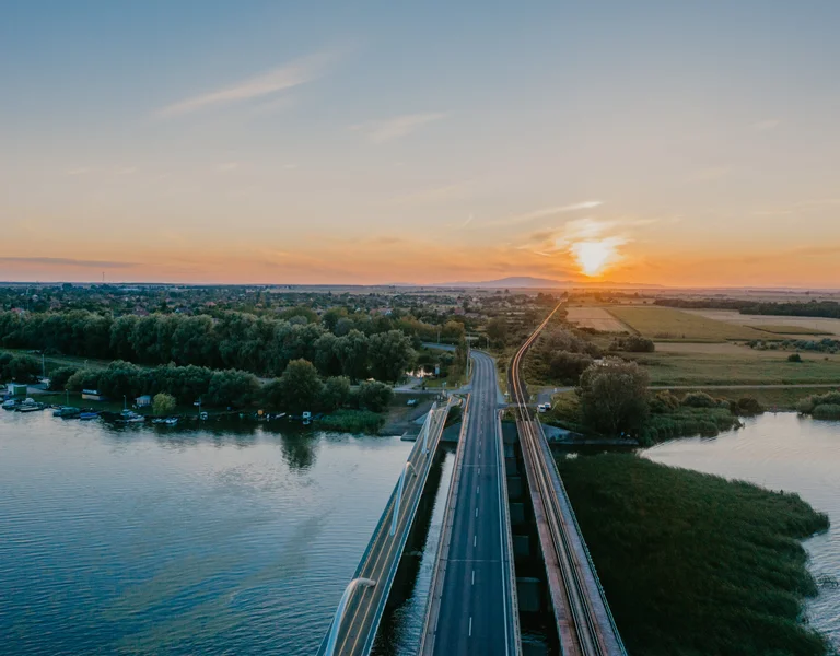 sunset on Lake Tisza