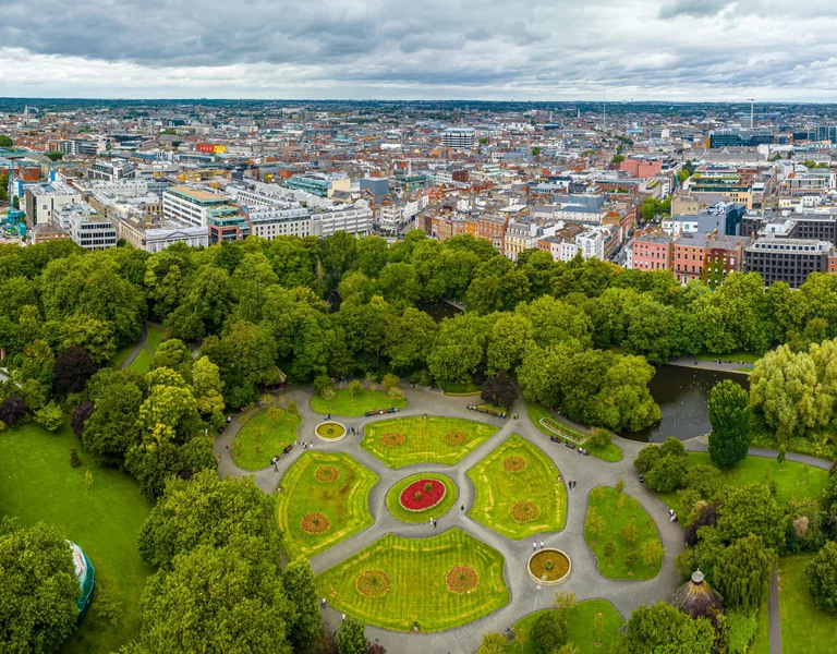 Aerial,View,Of,St,Stephen's,Green,Park,,A,Historical,Park