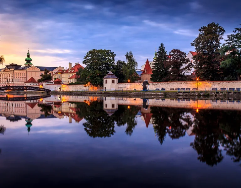 sunset in czech lake