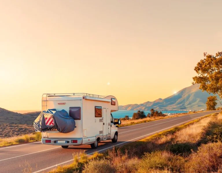 Camper riding in the stunning Mediterranean coast