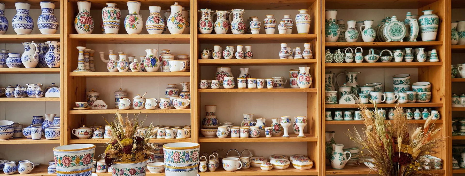 Which one of four traditional patterns do you fancy? A blue decor on the left is probably the most famous one.