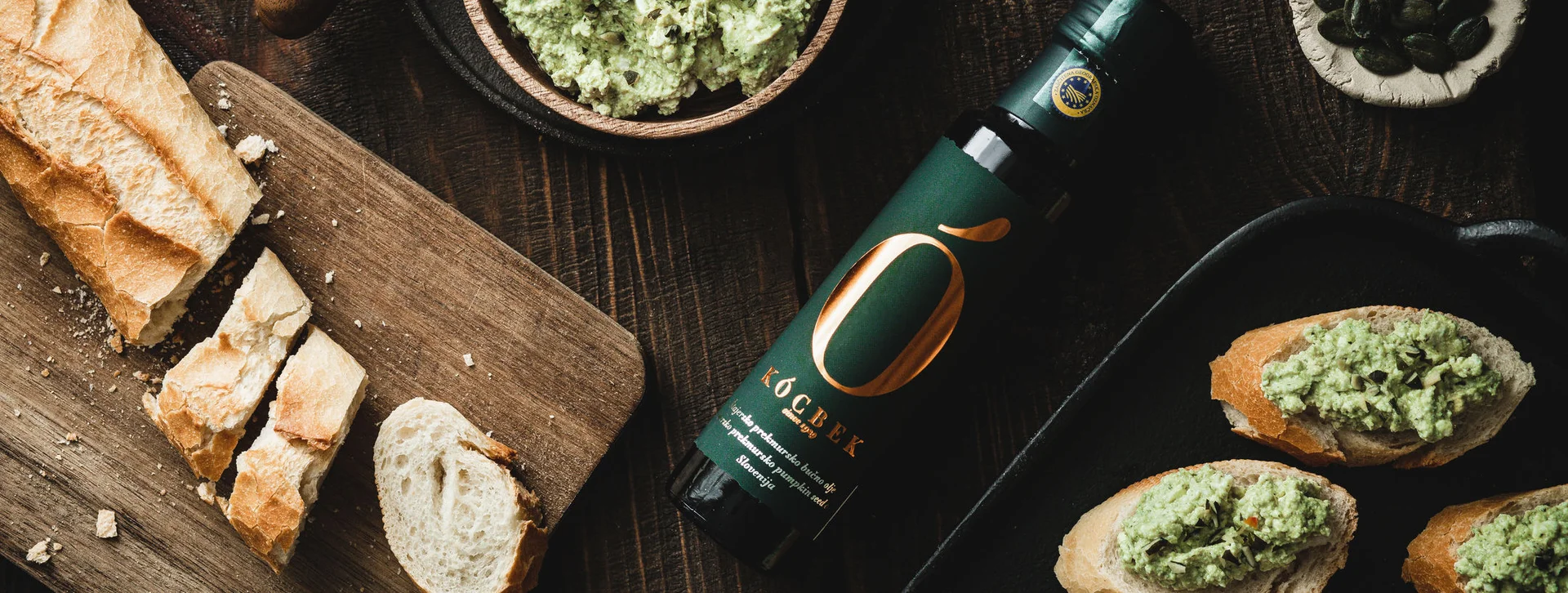 Pumpkin seed oil is a great dip for fresh bread