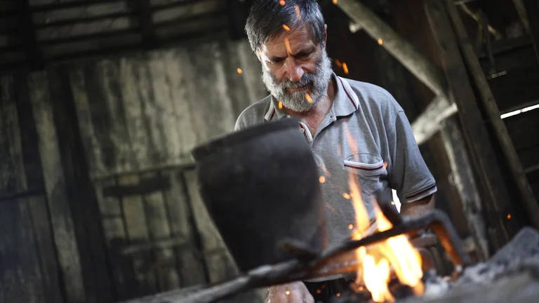 Wrought iron in the making