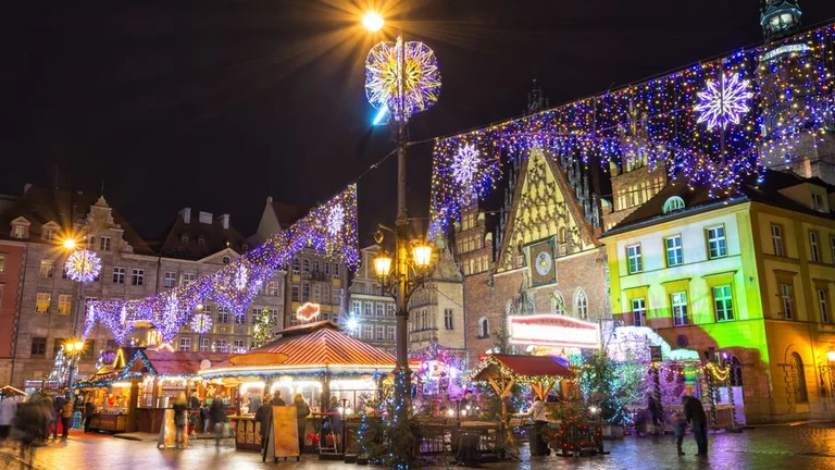Bright holiday nights Wrocław, Poland: how many photos will you take?