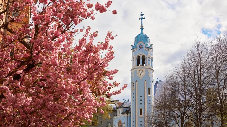 Behold the magical, stunning pastel azure,cake-like Blue Church