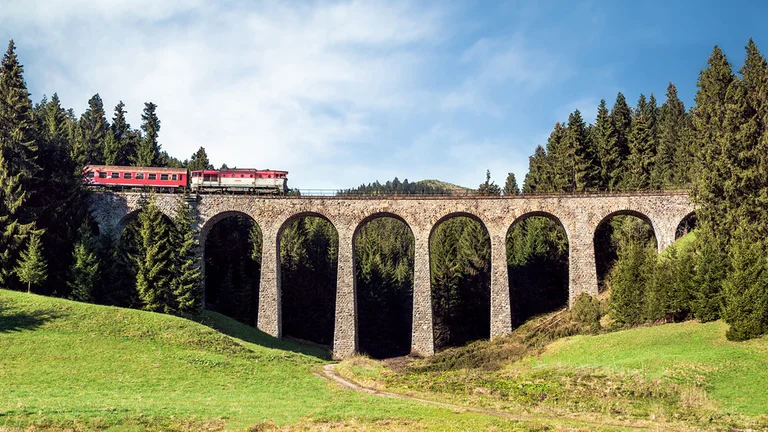 Feel the magic on the Horehronský express from Zvolen to Brezno, passing through magnificent triad of national parks and over the Chmarošský Viaduct, which resembles the one in the Harry Potter films.