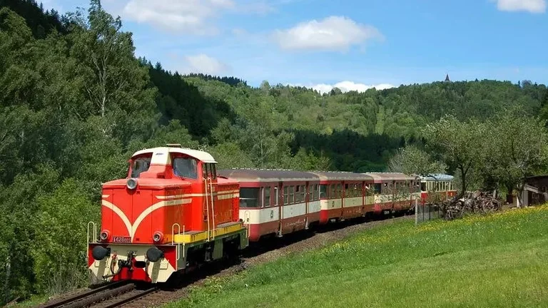 Enjoy the Tanvald-Desná-Kořenov cog railway line in the Jizera mountains.