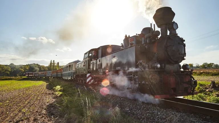 Pass through fields along the Osoblaha narrow-gauge railway.