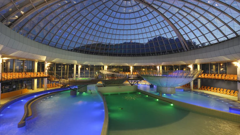 Indulge in a wellness visit at Thermana Lasko - you can get there by train.