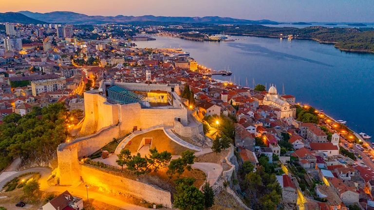 Imagine warm summer evenings in Šibenik, here showing St. Michaels Fortress.