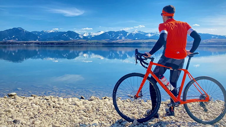 liptovská Mara reservoir, beneath the beautiful peaks of the Vysoké Tatry mountains.
