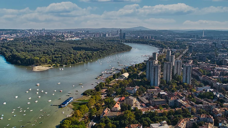 Find urban and natural attractions in and around Belgrade, such as Big War Island.