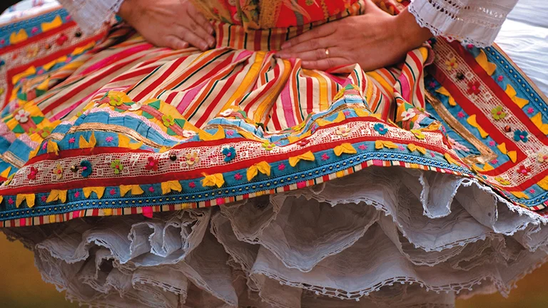 Check out handwork on the festive Kamižot traditional skirt.