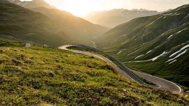 Follow the Furka Pass Road for stunning green scenery.