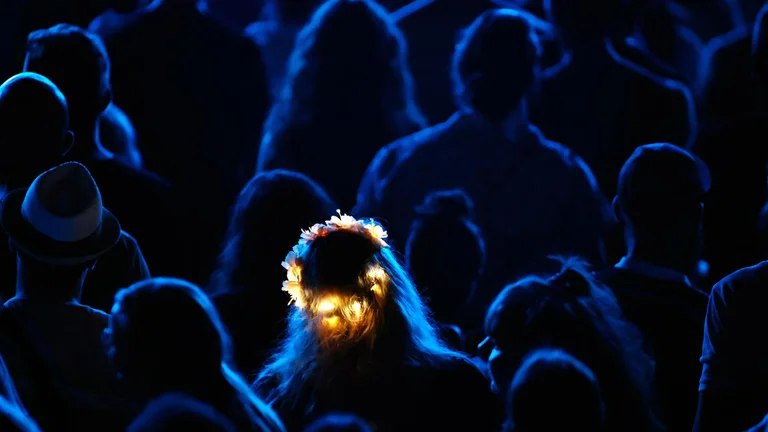 The audience dancing at Codru Festival in Romania.