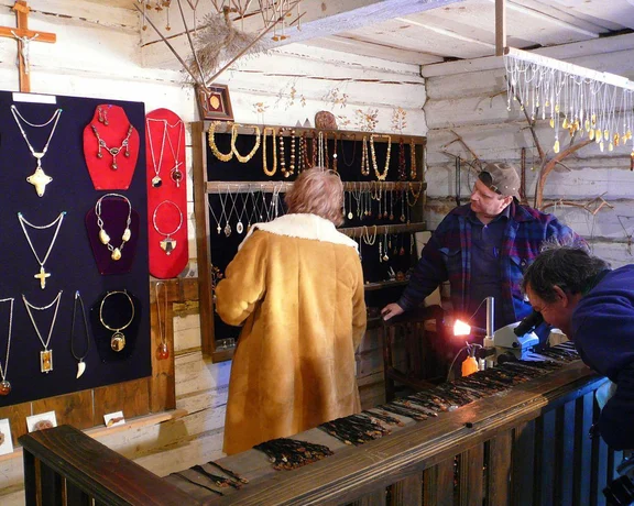 Jewelry made from Baltic amber, Lithuania