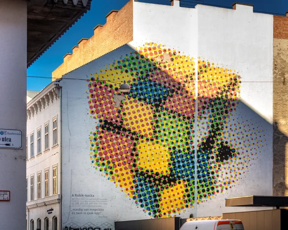 Rubik's cube, bigger than life, in Budapest