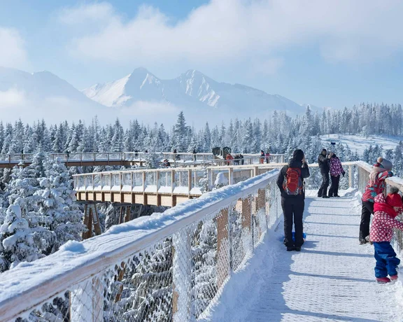 Experience unforgettable views of the Belianske Tatras and a clear night sky as darkness falls from the treetop wonderland in Bachledova valley. You will fall in love with its magical atmosphere.