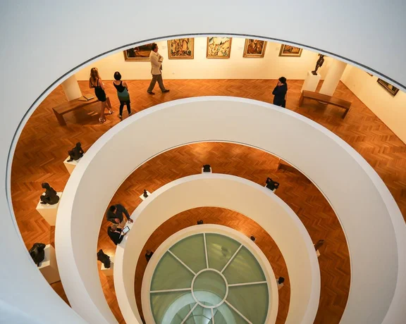 You're in Slovakia! The Nedbalka Gallery houses Slovak modern and fine art, and an impressive interior reminiscent of the Guggenheim Museum in New York