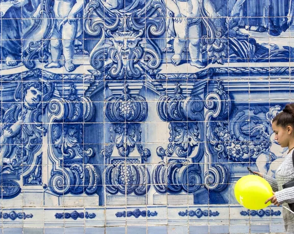 Blue and white tiles will dazzle you at Capela das Almas in Porto
