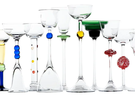 Smile when you drink from bright crystal glasses from Slovenia.