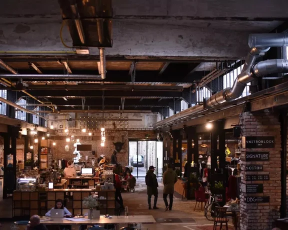 Explore original industrial atmosphere at Vnitroblock.