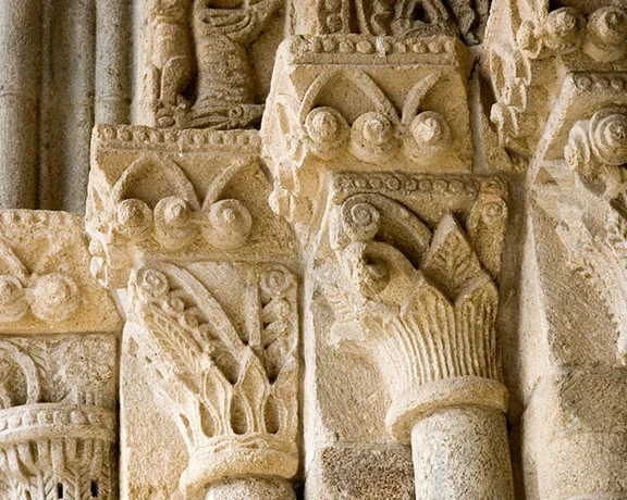 Behold gorgeous stonework at Mosteiro de Pombeiro.