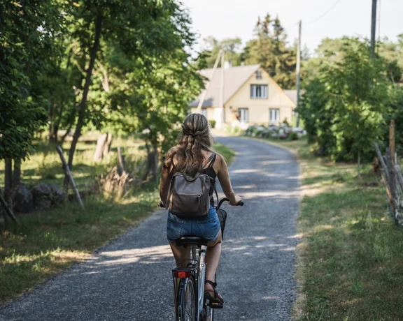 biking in quite Kihnu