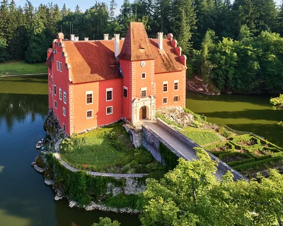How can you resist a look at Červena Lhota, the Bizarre Water Castle, on a rocky island in the middle of a lake in southern Bohemia?