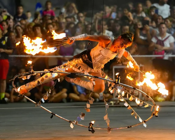Performance with fire in Romania.