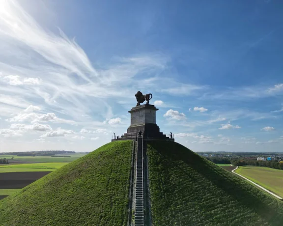 Climb the monument to the Battle of Waterloo for lovely views of now-peaceful land.