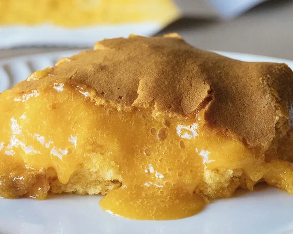 Traditional Portuguese Pão de Ló sponge cake with soft creamy center from Ovar, Portugal.