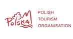 Polish Tourism Organisation logo with red text and stylized tree and waves.